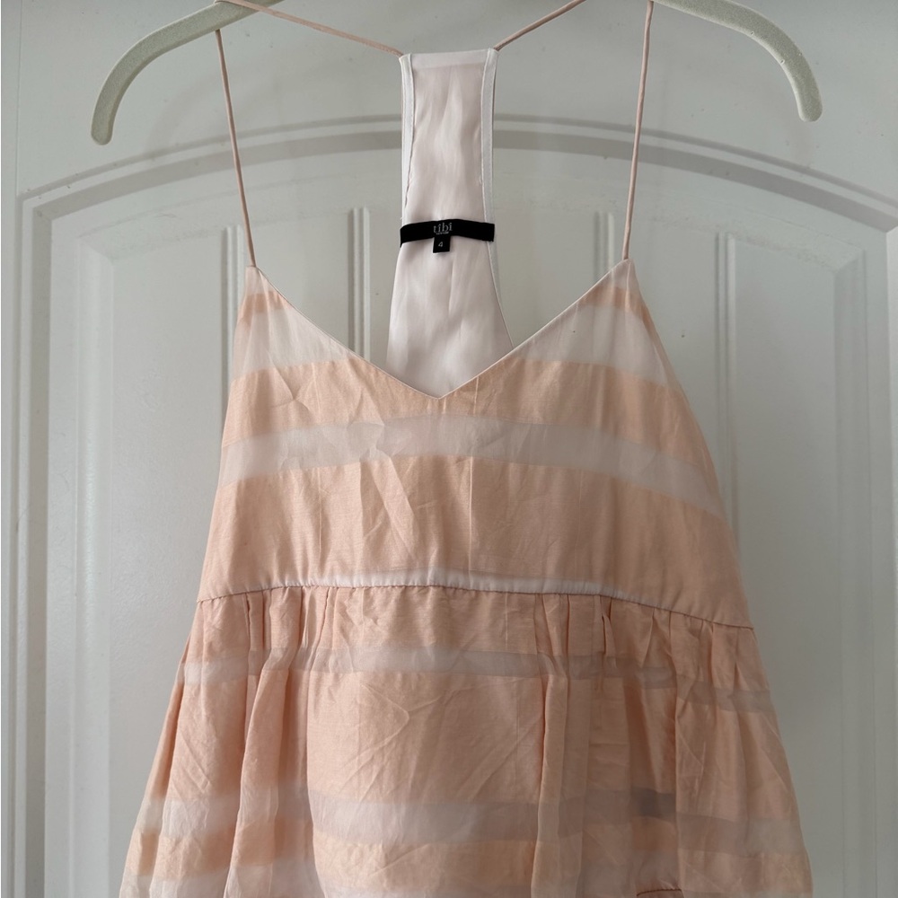 Elegant Peach Striped Women's Top